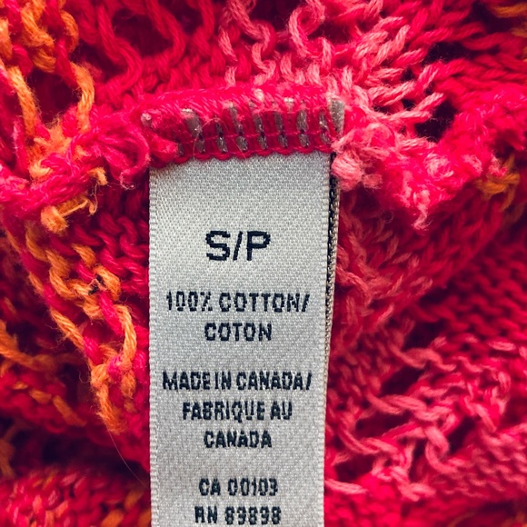 Parkhurst Knitwear Vibrant Pink/Orange Eco Cotton Crochet Sweater Size S - Picture 4 of 6
